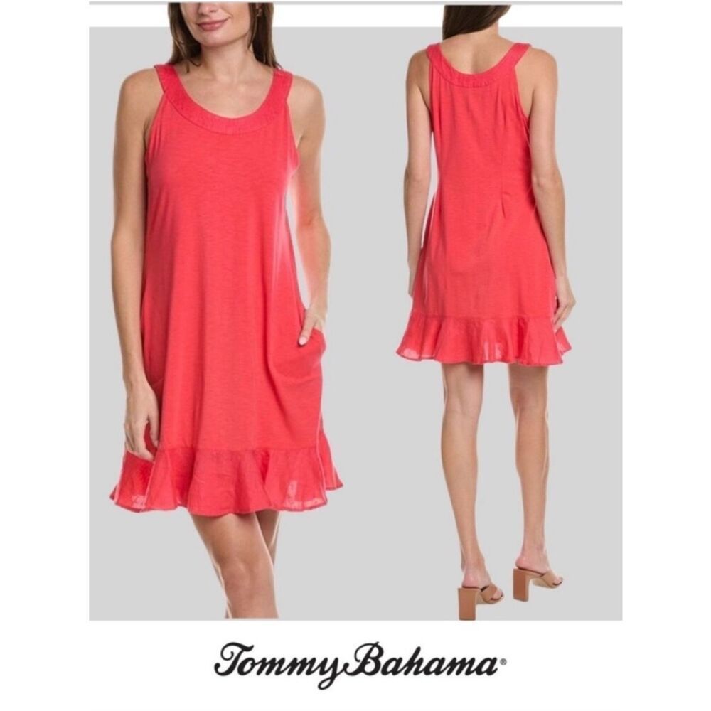 Tommy Bahama Coral Ruffle Sleeveless Dress